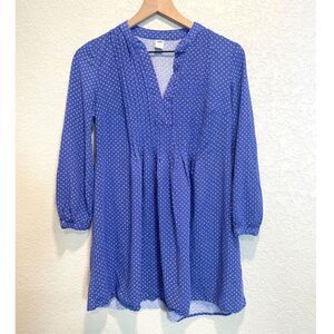 Old Navy Blue Pintuck Long Sleeve Dress Size XS